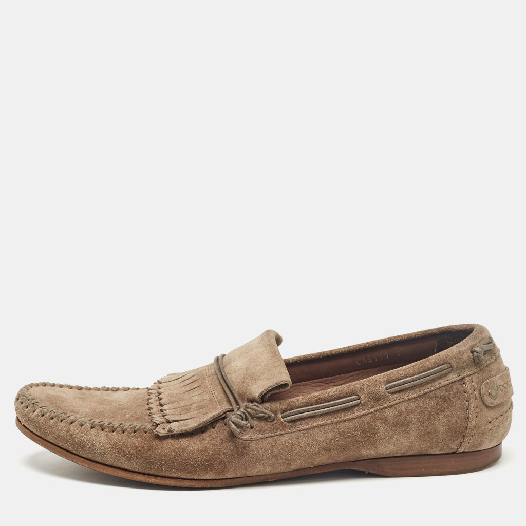 Dolce & Gabbana Brown Suede Fringe Slip On Loafers Size 45 Dolce & Gabbana Brown Suede Fringe Slip On Loafers Size 45