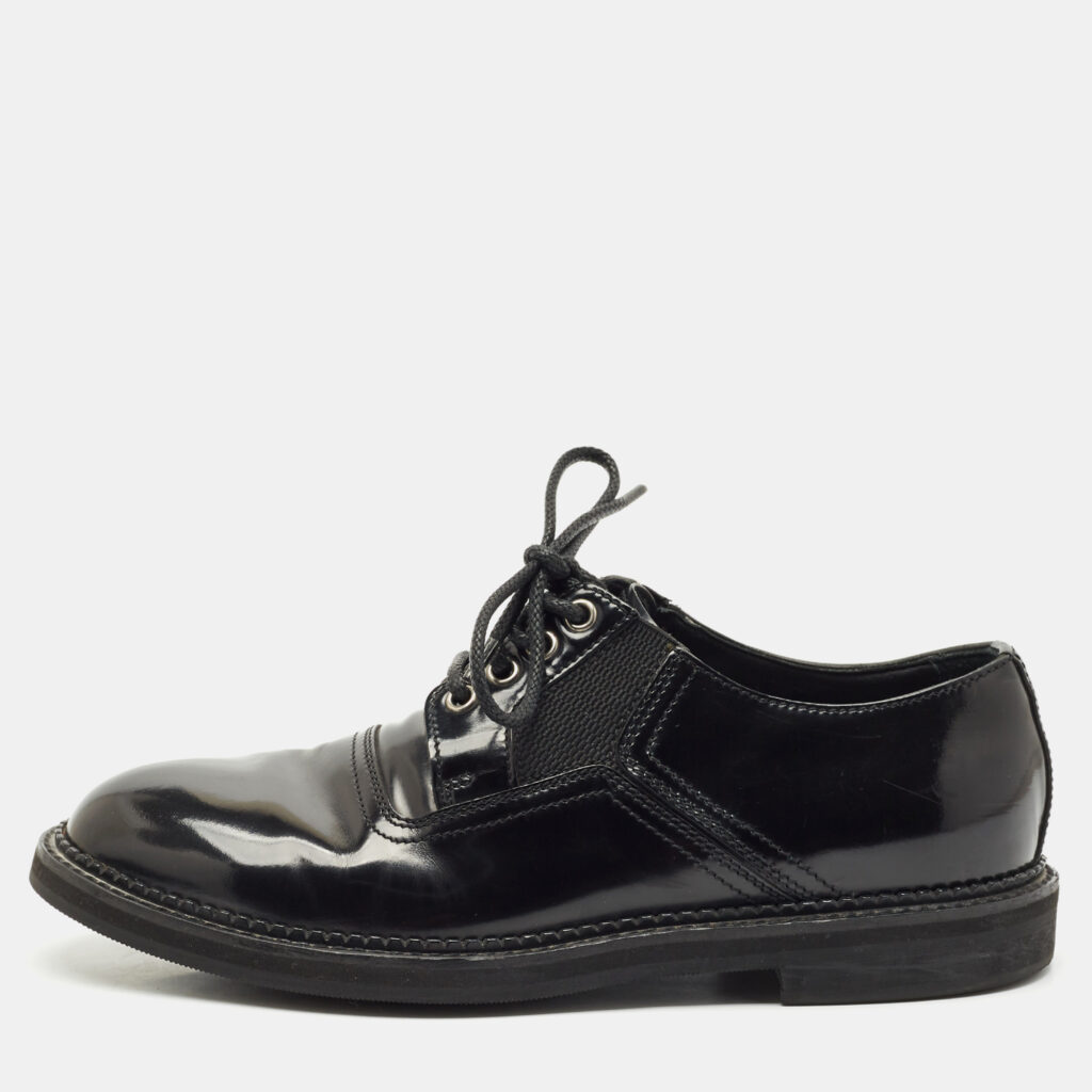 Dolce & Gabbana Black Leather and Mesh Derby Size 40.5 Dolce & Gabbana Black Leather and Mesh Derby Size 40.5