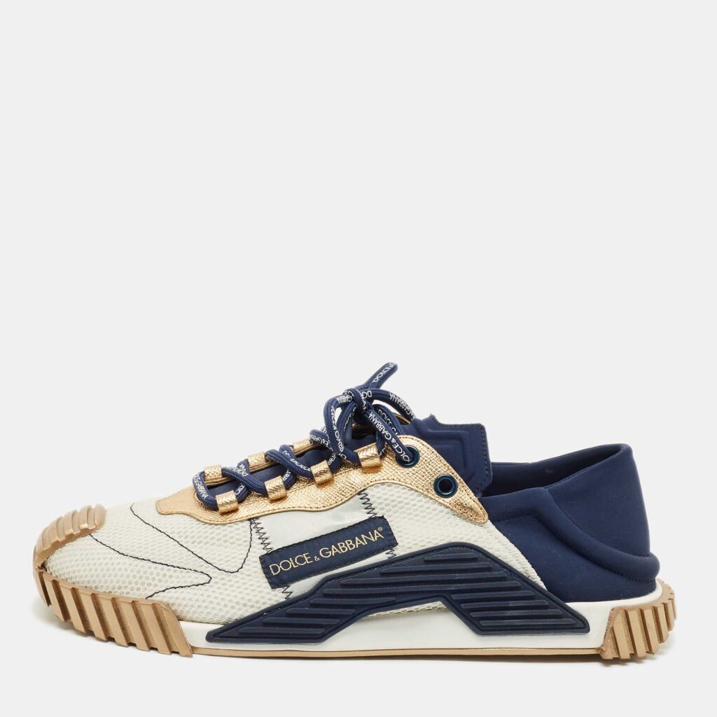 Dolce & Gabbana Tricolor Leather and Mesh Ns1 Lace Up Sneakers Size 46