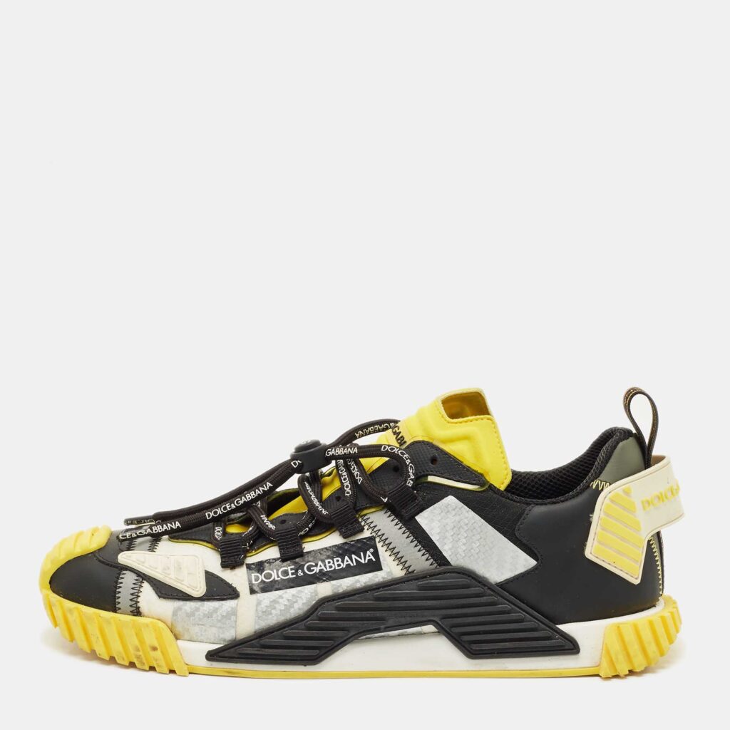 Dolce & Gabbana Multicolor Leather and Mesh ns1 Lace Up Sneakers Size 43