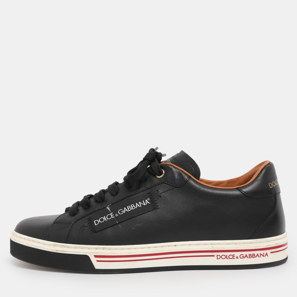 Dolce & Gabbana Black Leather Low Top Sneakers Size 41 Dolce & Gabbana Black Leather Low Top Sneakers Size 41