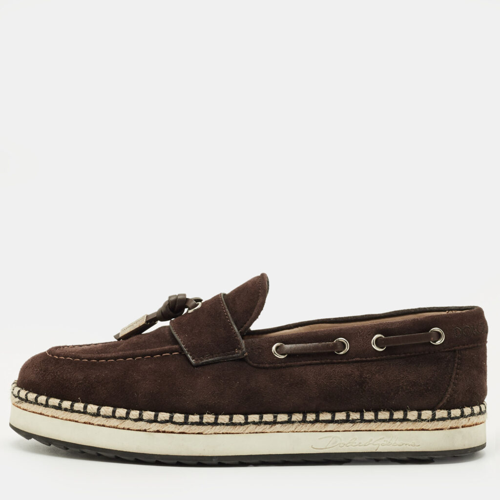 Dolce & Gabbana Brown Suede Slip On Espadrilles Size 39 Dolce & Gabbana Brown Suede Slip On Espadrilles Size 39