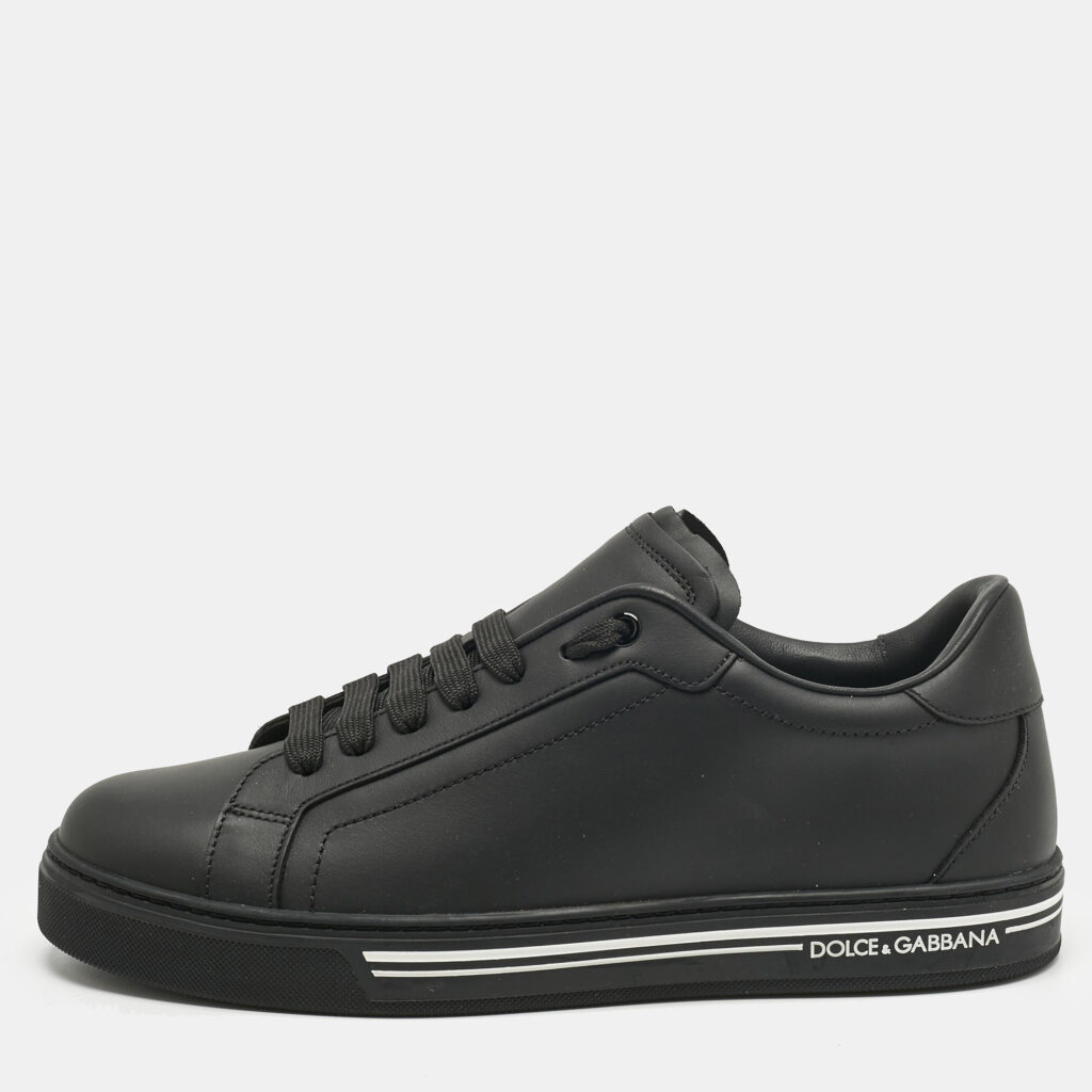 Dolce & Gabbana Black Leather Roma Low Top Sneakers Size 40 Dolce & Gabbana Black Leather Roma Low Top Sneakers Size 40