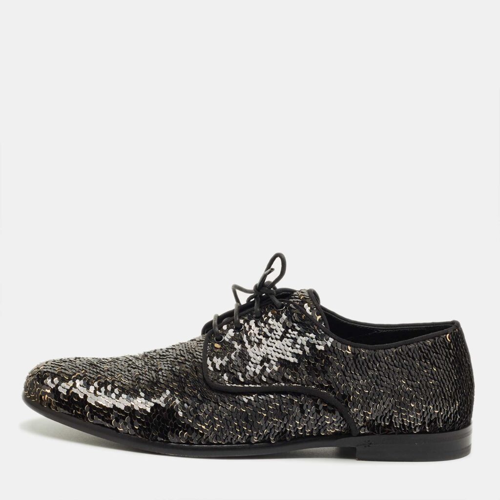 Dolce & Gabbana Black/Gold Sequin Derby Size 42 Dolce & Gabbana Black/Gold Sequin Derby Size 42