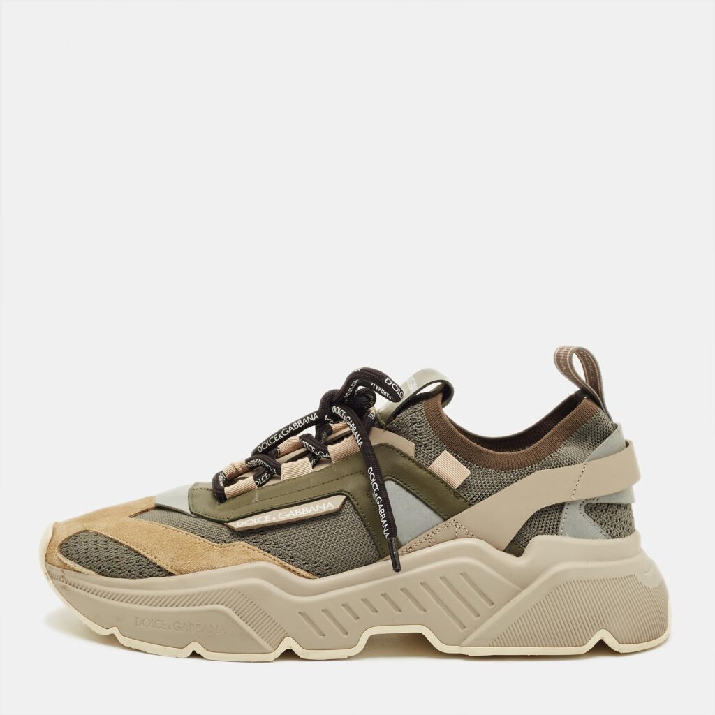 Dolce & Gabbana Daymaster Multicolor Knit Fabric and Suede Sneakers Size 41 Dolce & Gabbana Daymaster Multicolor Knit Fabric and Suede Sneakers Size 41