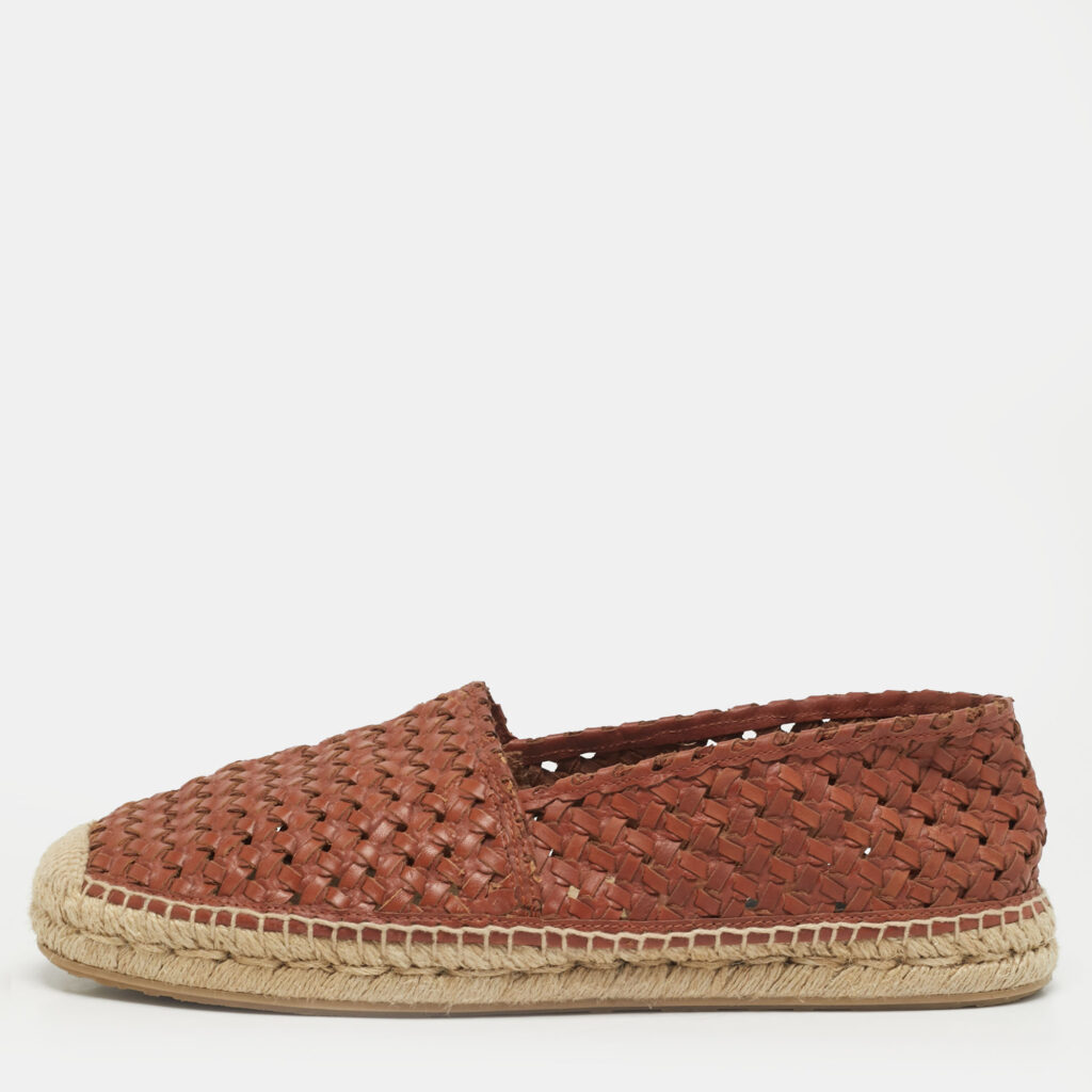 Dolce & Gabbana Size 43 Brown Woven Leather Slip On Espadrilles Dolce & Gabbana Size 43 Brown Woven Leather Slip On Espadrilles