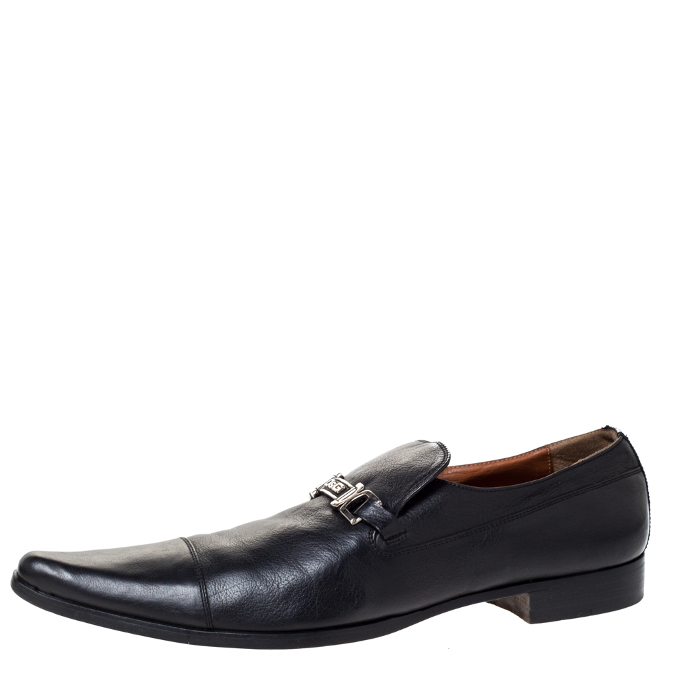 Dolce & Gabbana Black Leather Slip On Pointed Toe Loafers Size 44 Dolce & Gabbana Black Leather Slip On Pointed Toe Loafers Size 44