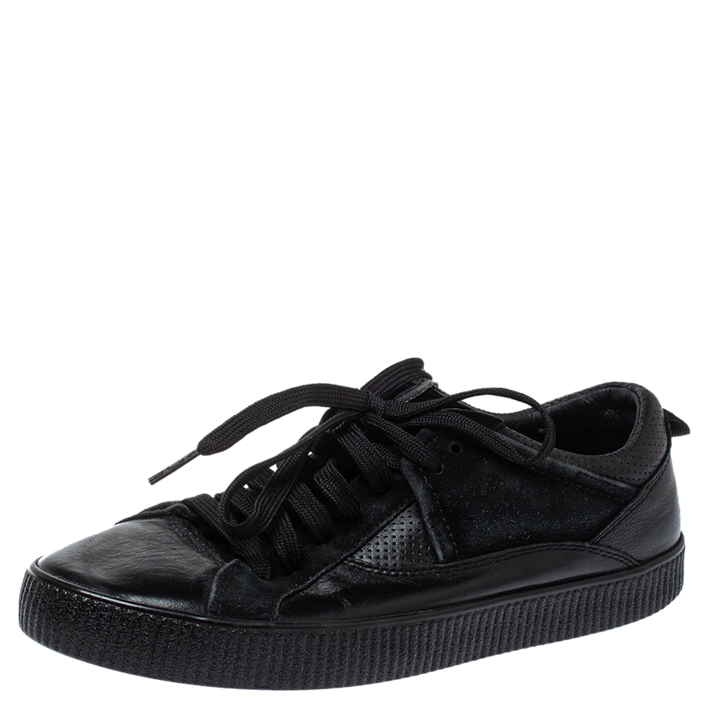 Dolce & Gabbana Black Leather Low Top Sneakers Size 39 Dolce & Gabbana Black Leather Low Top Sneakers Size 39