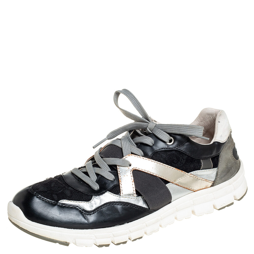 Dolce & Gabbana Tricolor Lace And Leather Low Top Sneakers Size 42 Dolce & Gabbana Tricolor Lace And Leather Low Top Sneakers Size 42