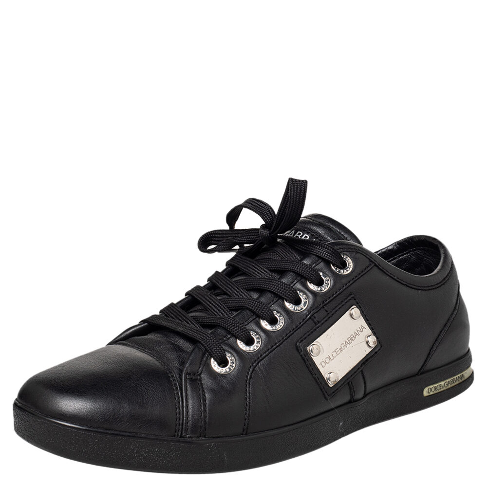 Dolce & Gabbana Black Cap Toe Low Top Sneakers Size 40.5 Dolce & Gabbana Black Cap Toe Low Top Sneakers Size 40.5