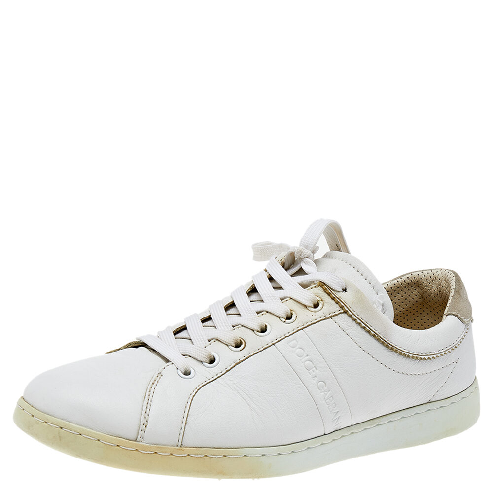 Dolce & Gabbana White Leather Low Top Sneakers Size 43 Dolce & Gabbana White Leather Low Top Sneakers Size 43