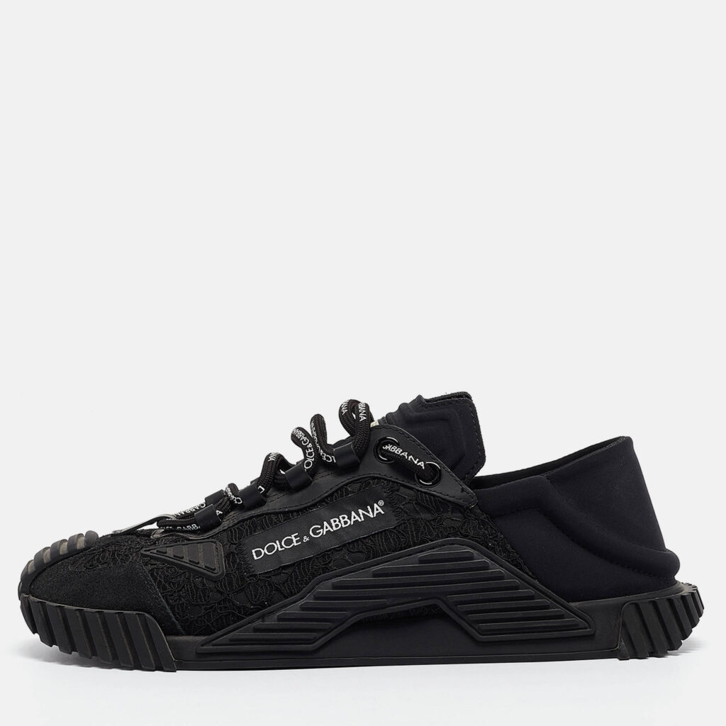 Dolce & Gabbana Black Lace and Neoprene Ns1 Sneakers Size 41 Dolce & Gabbana Black Lace and Neoprene Ns1 Sneakers Size 41