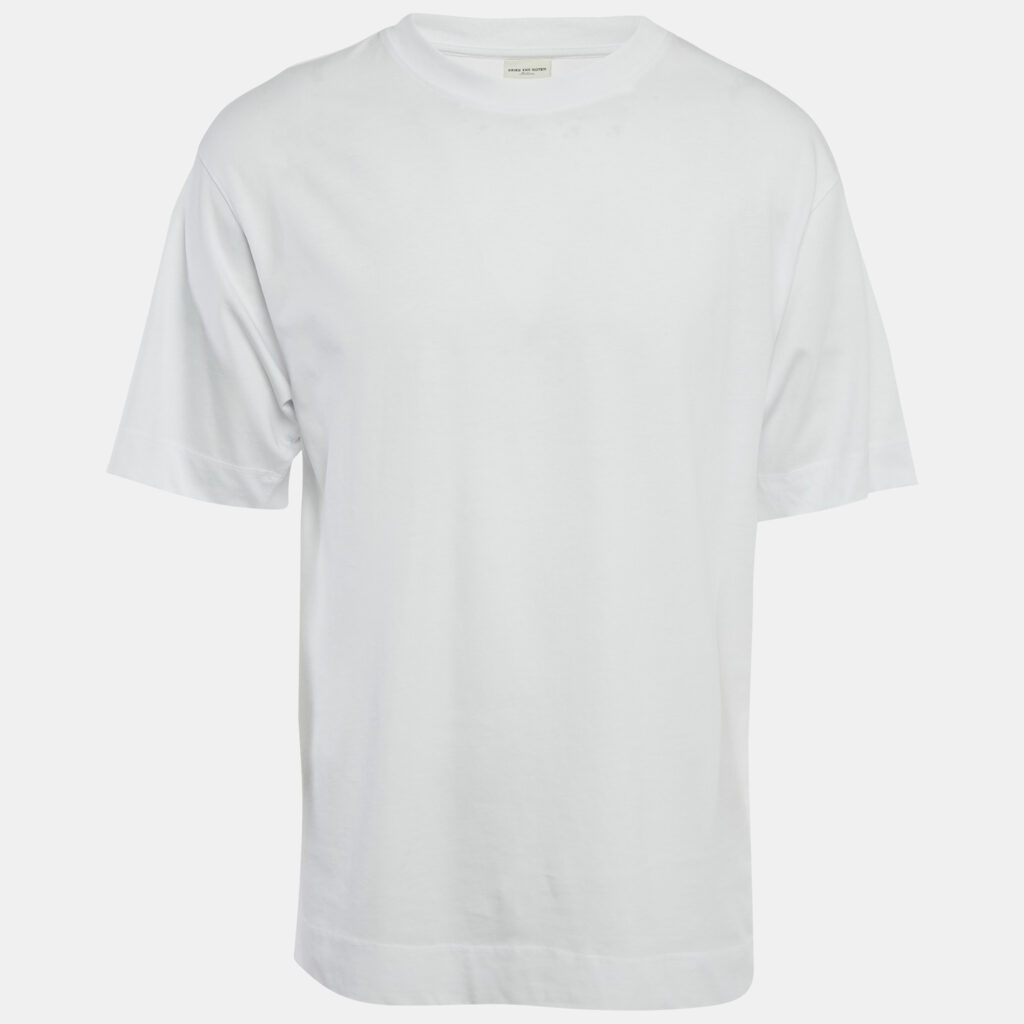 Dries Van Noten White Cotton Crew Neck Oversized T-Shirt M