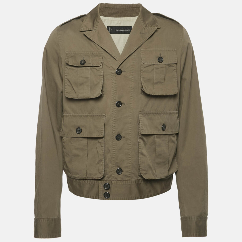 Dsquared2 Green Cotton Safari Jacket XXL
