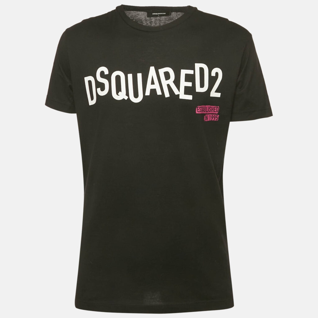 Dsquared2 Black Logo Print Jersey T-Shirt L