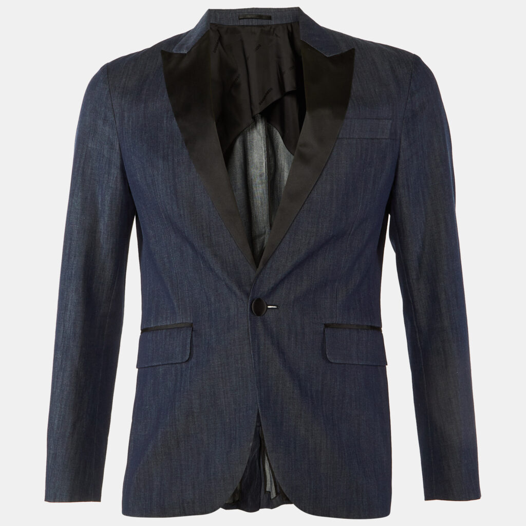 Dsquared2 Dark Blue Cotton Tokyo Tailored Jacket M Dsquared2 Dark Blue Cotton Tokyo Tailored Jacket M