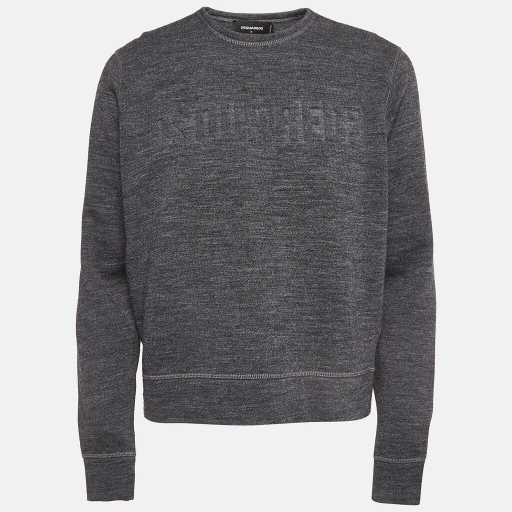 Dsquared2 Grey Puff Print Knit Sweatshirt S Dsquared2 Grey Puff Print Knit Sweatshirt S
