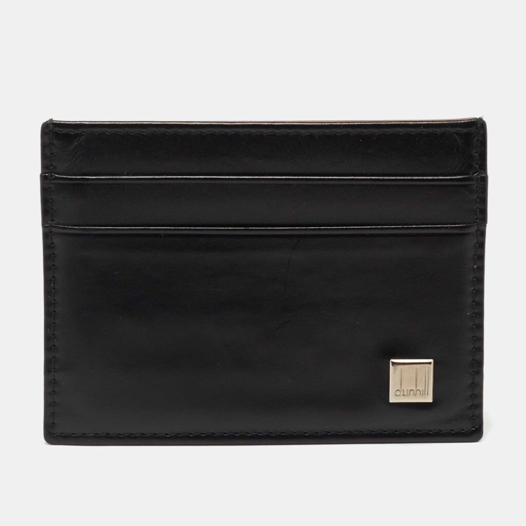 Dunhill Black/Brown Leather Card Holder Dunhill Black/Brown Leather Card Holder