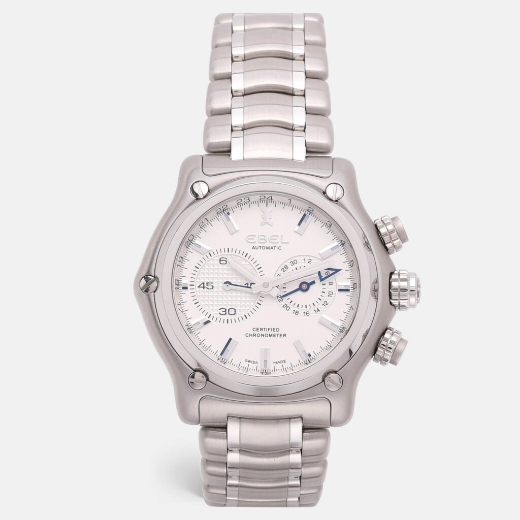 Ebel Silver Stainless Steel 9240L70.6360 Automatic 1911 BTR Mens Wristwatch 46.5mm Ebel Silver Stainless Steel 9240L70.6360 Automatic 1911 BTR Mens Wristwatch 46.5mm