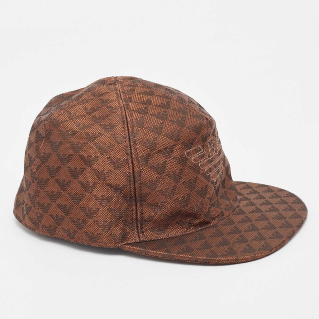 Emporio Armani Brown Logo Jacquard Aquila Baseball Hat S Emporio Armani Brown Logo Jacquard Aquila Baseball Hat S
