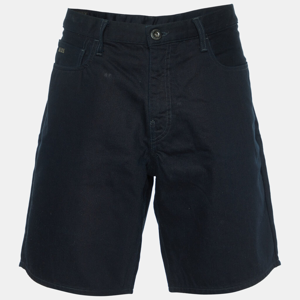 Emporio Armani Black Cotton Denim Shorts XL/Waist 38" Emporio Armani Black Cotton Denim Shorts XL/Waist 38"