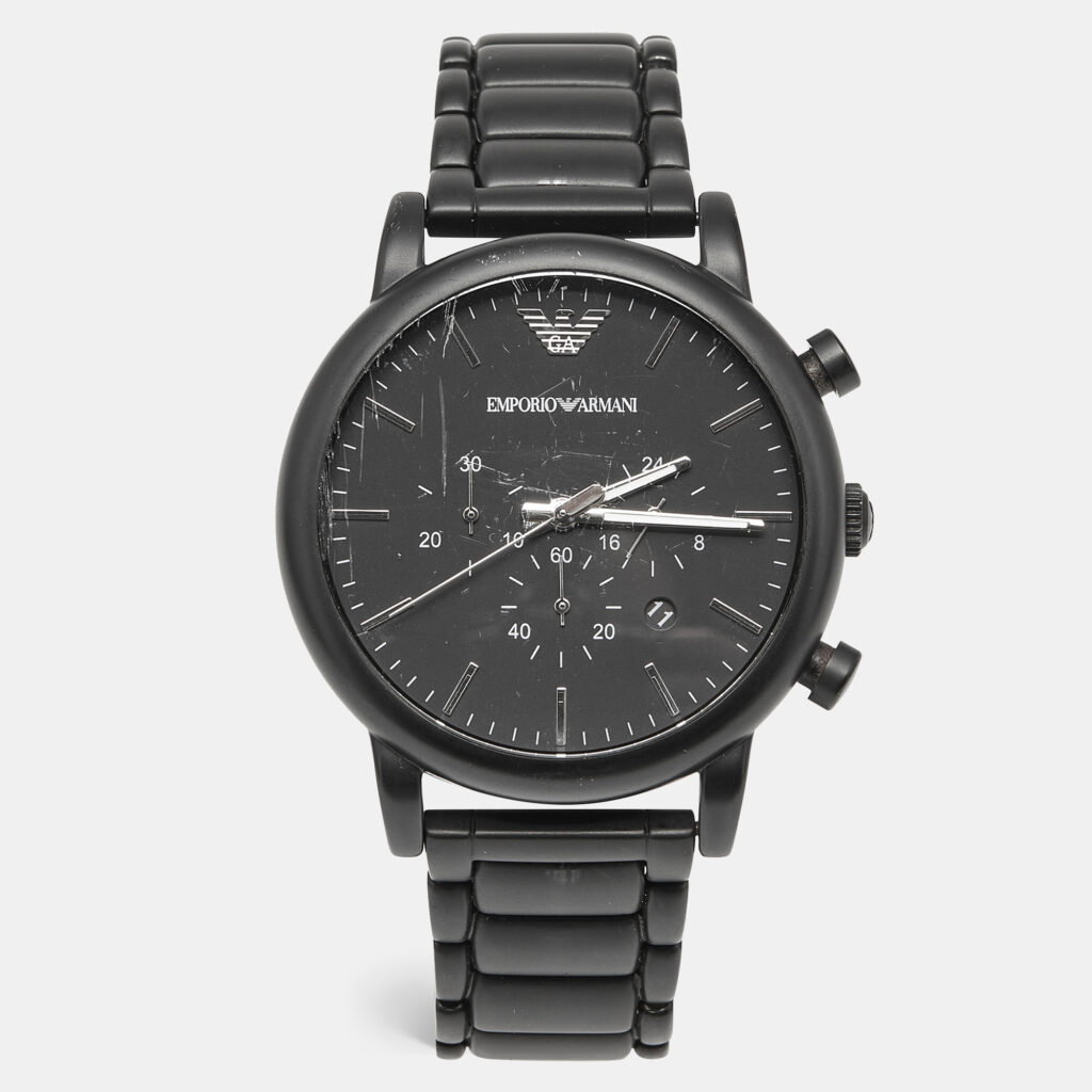 Emporio Armani Black PVD Coated Stainless Steel AR1895 Men's Wristwatch 46 mm Emporio Armani Black PVD Coated Stainless Steel AR1895 Men's Wristwatch 46 mm