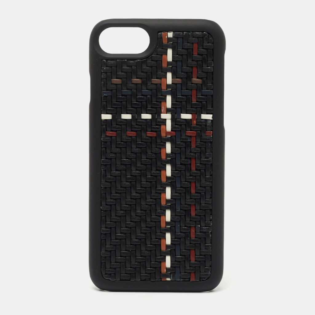 Ermenegildo Zegna Black Woven Leather iPhone 6 Cover