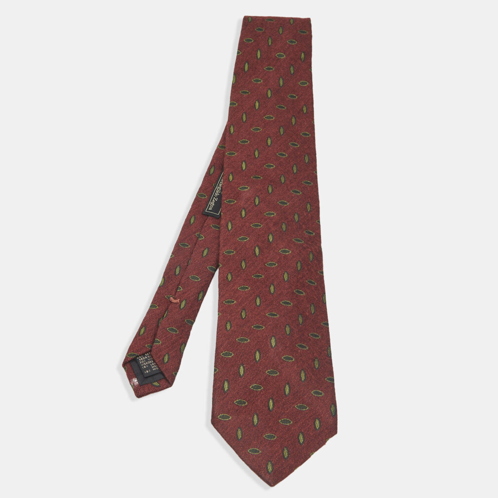Ermenegildo Zegna Brown Patterned Silk Blend Traditional Tie Ermenegildo Zegna Brown Patterned Silk Blend Traditional Tie