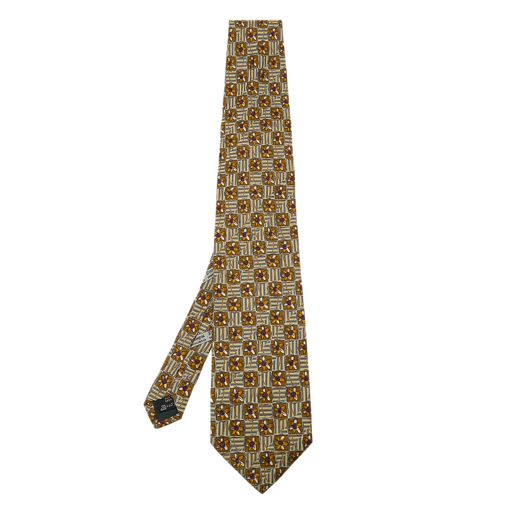 Ermenegildo Zegna Multicolor Floral Printed Silk Jacquard Tie