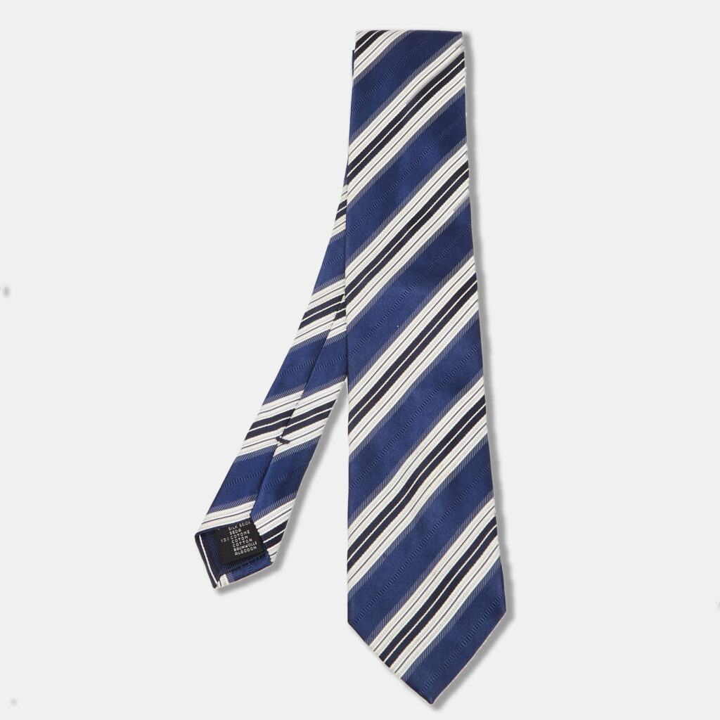 Ermenegildo Zegna Vintage Striped Silk Blend Classic Tie