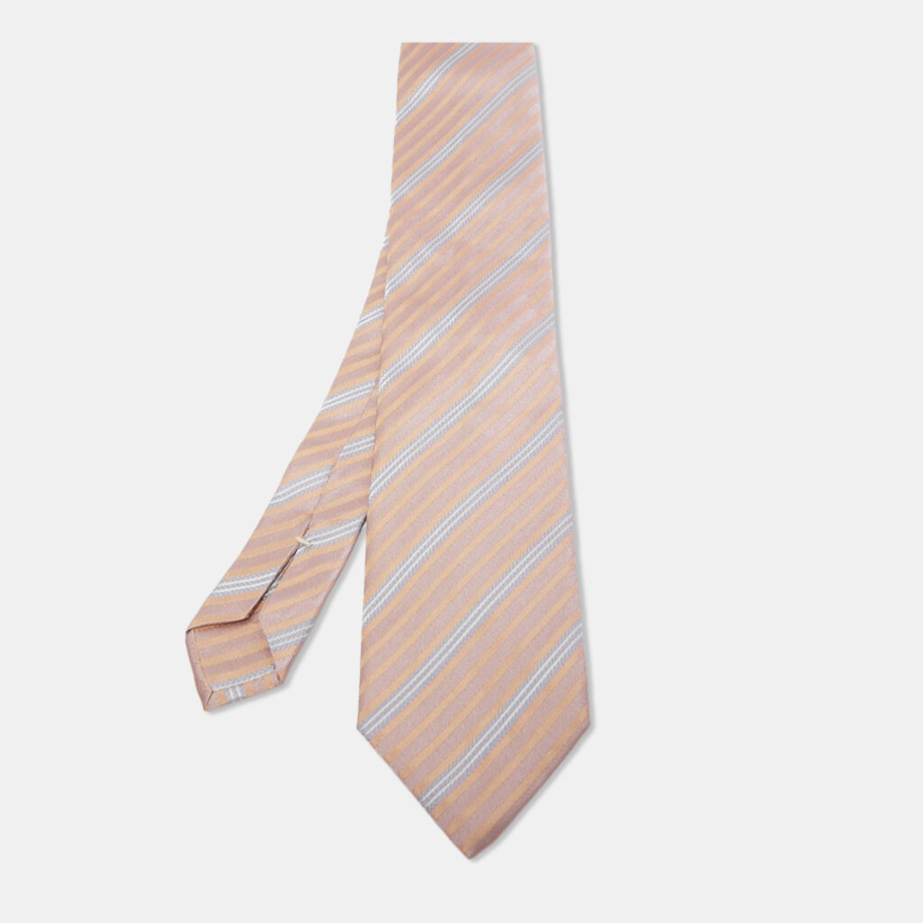 Ermenegildo Zegna Pink Patterned Silk Jacquard Tie Ermenegildo Zegna Pink Patterned Silk Jacquard Tie