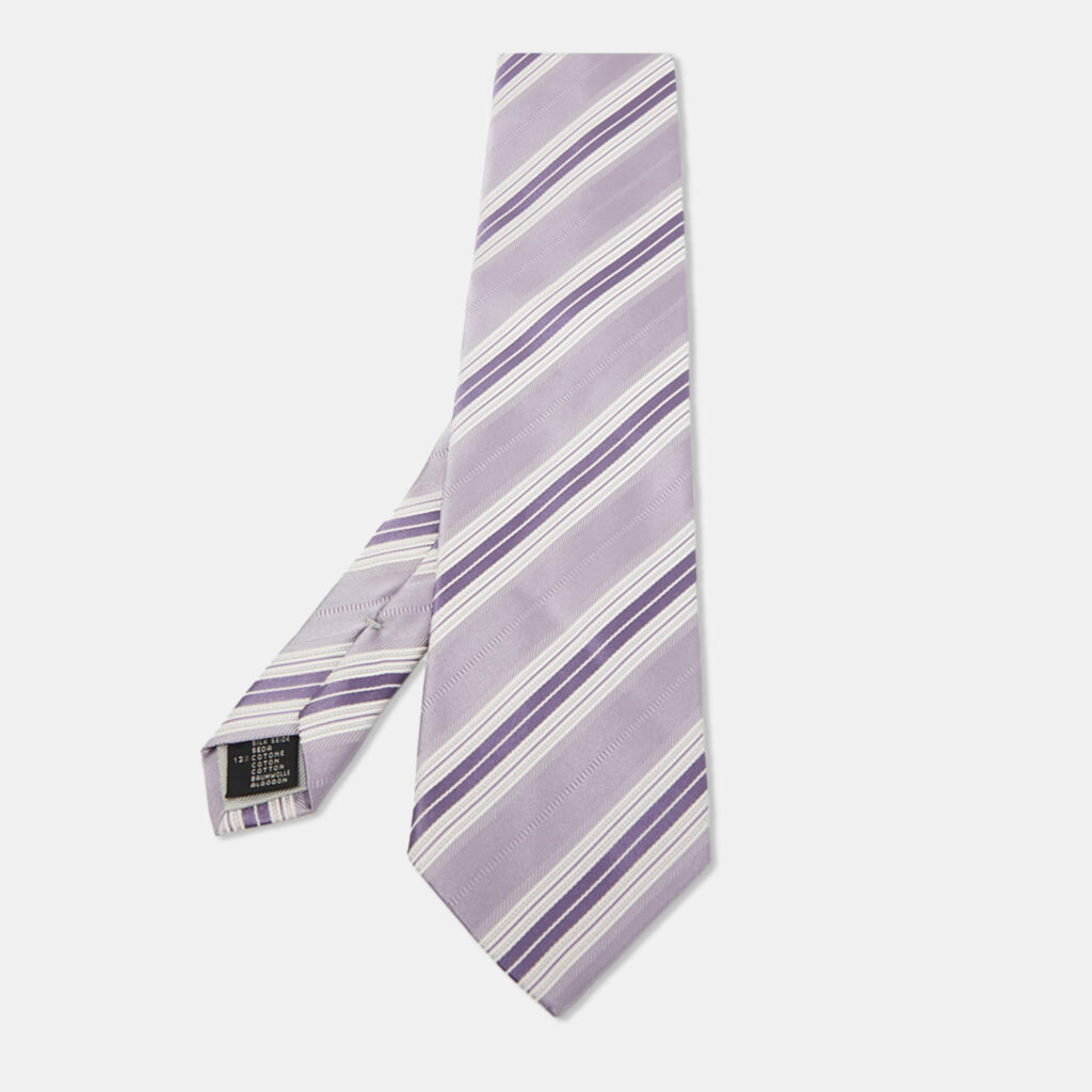 Ermenegildo Zegna Vintage Purple Patterned Silk Jacquard Tie Ermenegildo Zegna Vintage Purple Patterned Silk Jacquard Tie