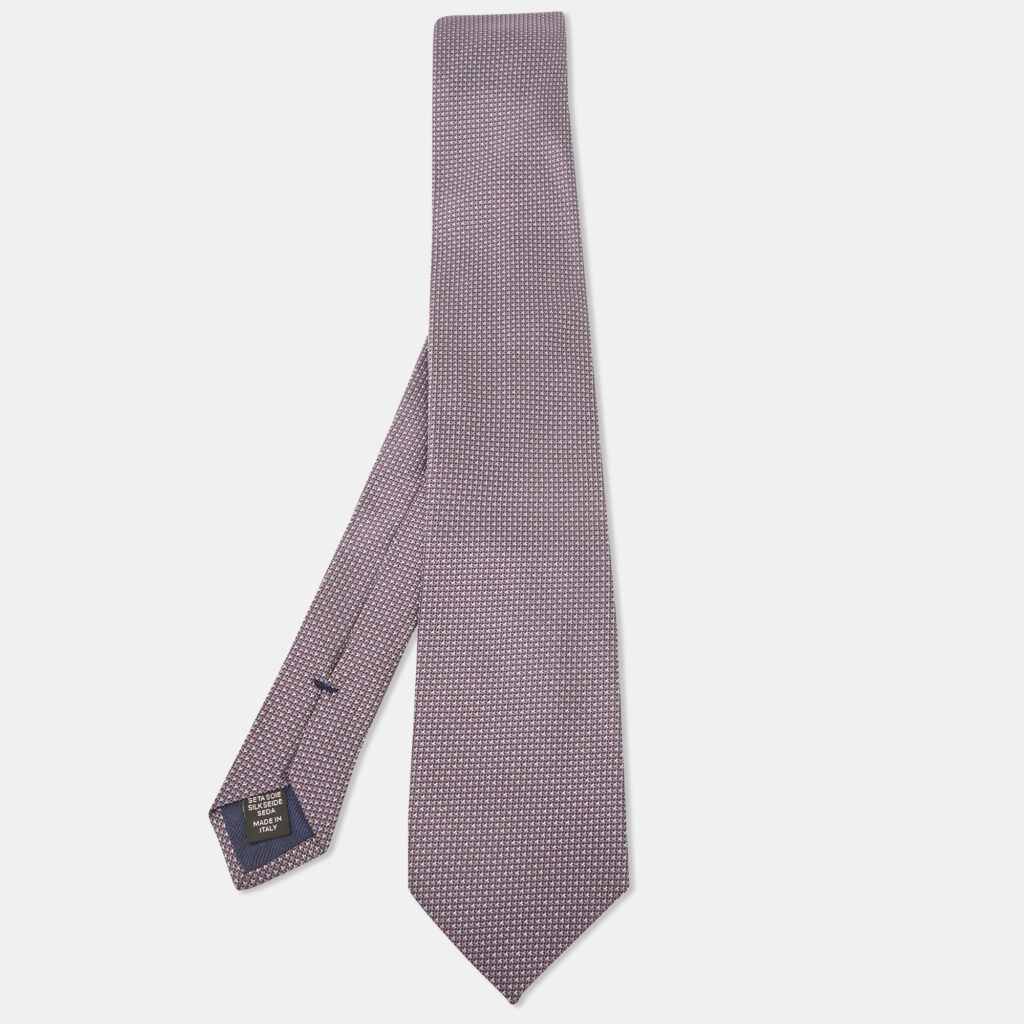 Ermenegildo Zegna Purple Patterned Silk Tie