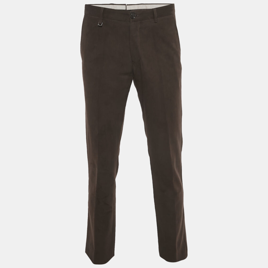 Ermenegildo Zegna Brown Gabardine Cotton Trousers M Ermenegildo Zegna Brown Gabardine Cotton Trousers M