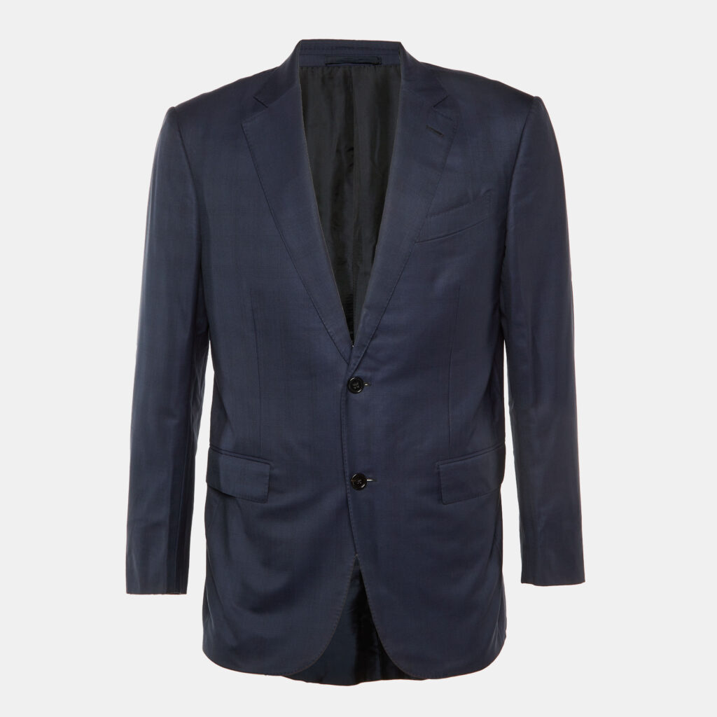 Ermenegildo Zegna Navy Blue Wool 15 MILMIL 15 Tailored Blazer L Ermenegildo Zegna Navy Blue Wool 15 MILMIL 15 Tailored Blazer L