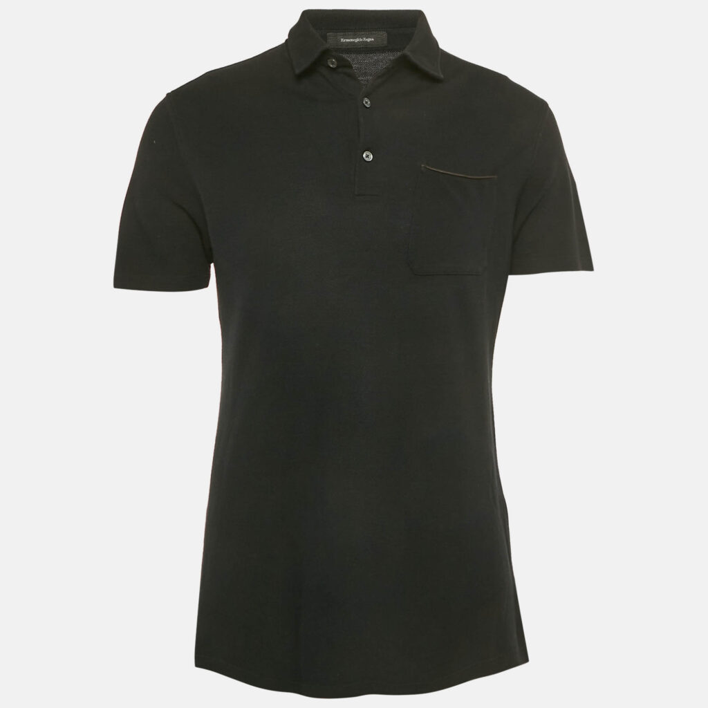 Ermenegildo Zegna Black Cotton Polo T-Shirt S Ermenegildo Zegna Black Cotton Polo T-Shirt S