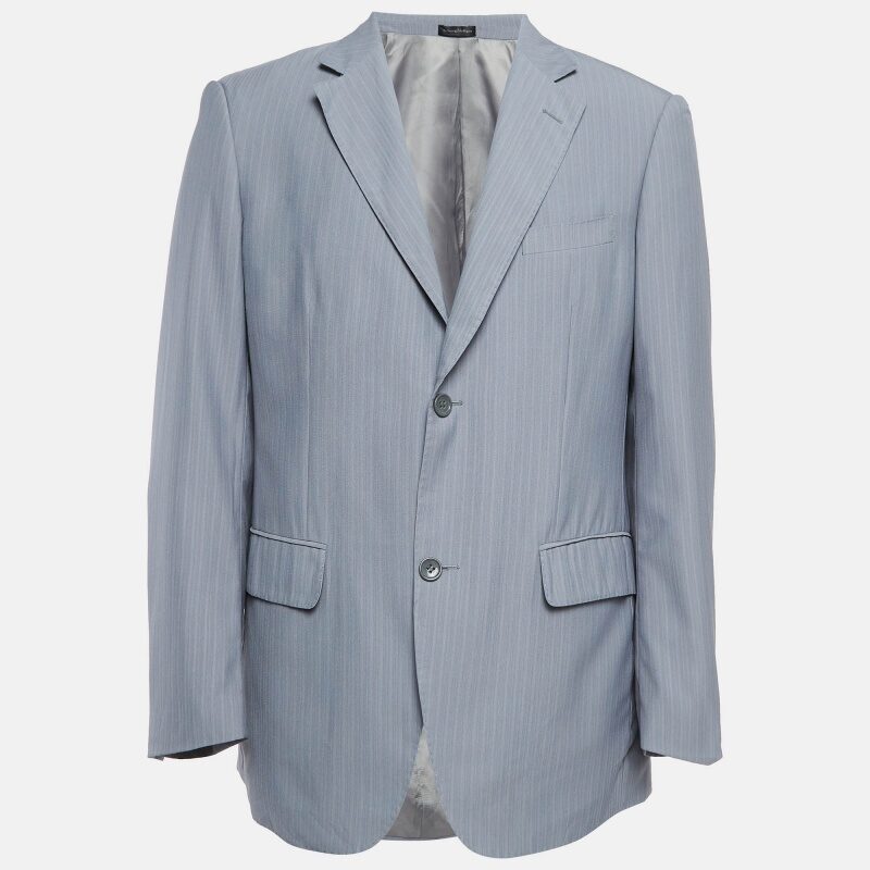 Ermenegildo Zegna Striped Wool Single Breasted Blazer M Ermenegildo Zegna Striped Wool Single Breasted Blazer M