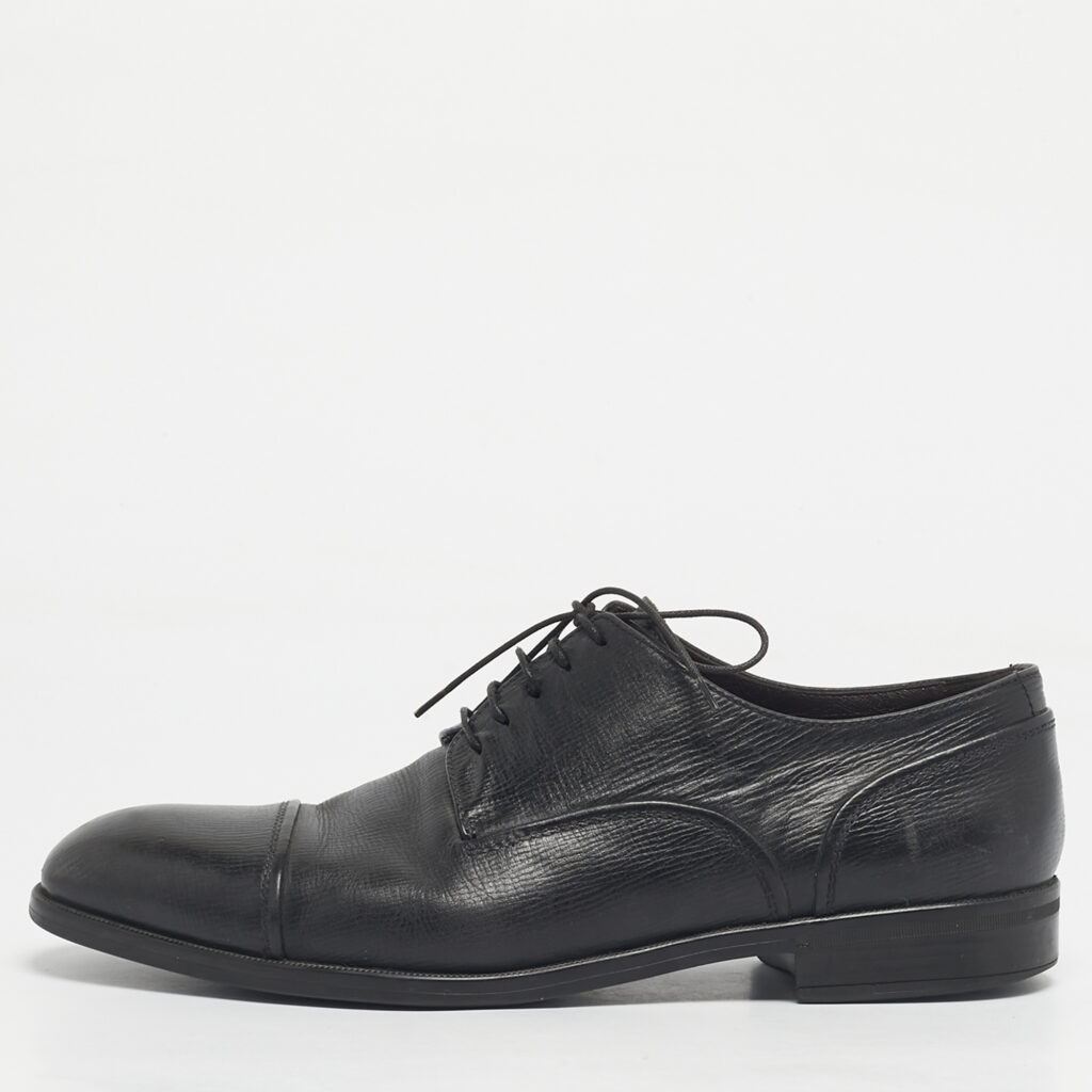 luxury-men-ermenegildo-zegna-used-shoes-p1205722-007.jpg Ermenegildo Zegna Black Leather Lace Up Derby Size 44