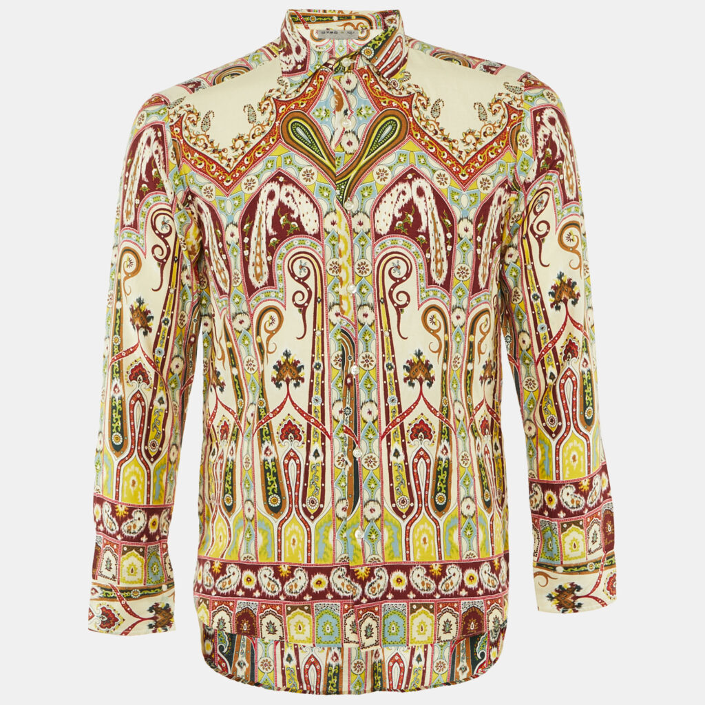 Etro Multicolor Paisley Print Cotton Long Sleeve Shirt M