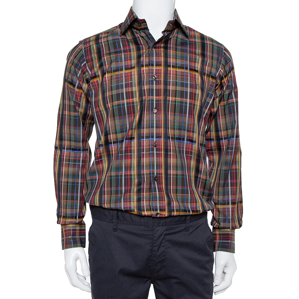 Etro Multicolor Cotton Button Front Shirt S Etro Multicolor Cotton Button Front Shirt S