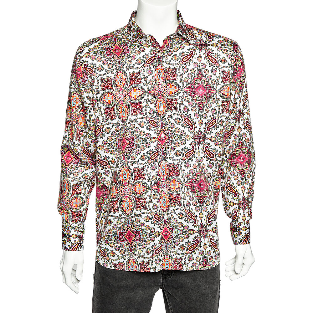 Etro Multicolor Paisley Printed Cotton Button Front Shirt 3XL Etro Multicolor Paisley Printed Cotton Button Front Shirt 3XL
