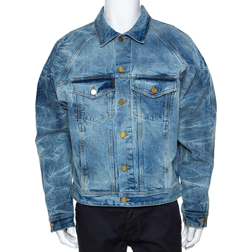 Fear Of God Fifth Collection Indigo Acid Wash Denim Trucker Jacket M Fear Of God Fifth Collection Indigo Acid Wash Denim Trucker Jacket M