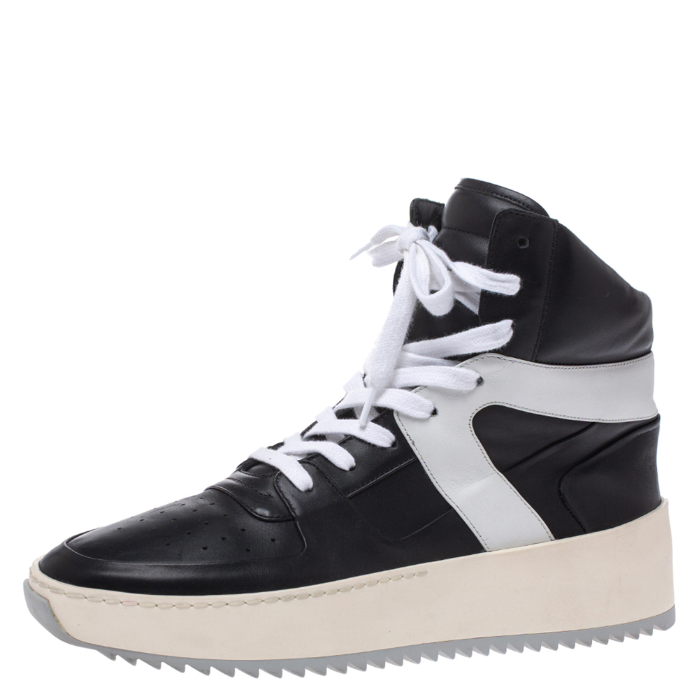 Fear Of God Black/White Leather Basketball High Top Sneakers Size 40 Fear Of God Black/White Leather Basketball High Top Sneakers Size 40