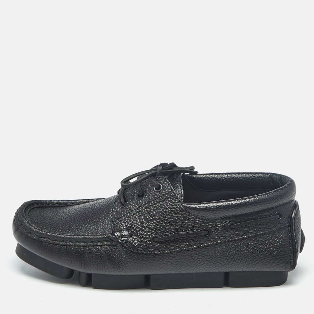 Fendi Black Leather FF Lace Up Loafers Size 42 Fendi Black Leather FF Lace Up Loafers Size 42