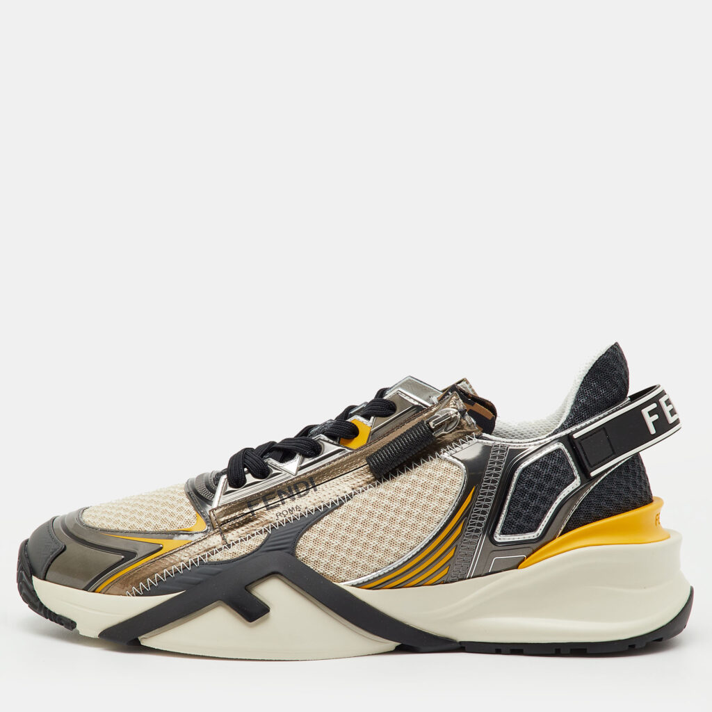 luxury-men-fendi-new-shoes-p1244556-001.jpg Fendi Multicolor Leather and Mesh Technical Flow Low Top Sneakers Size 41