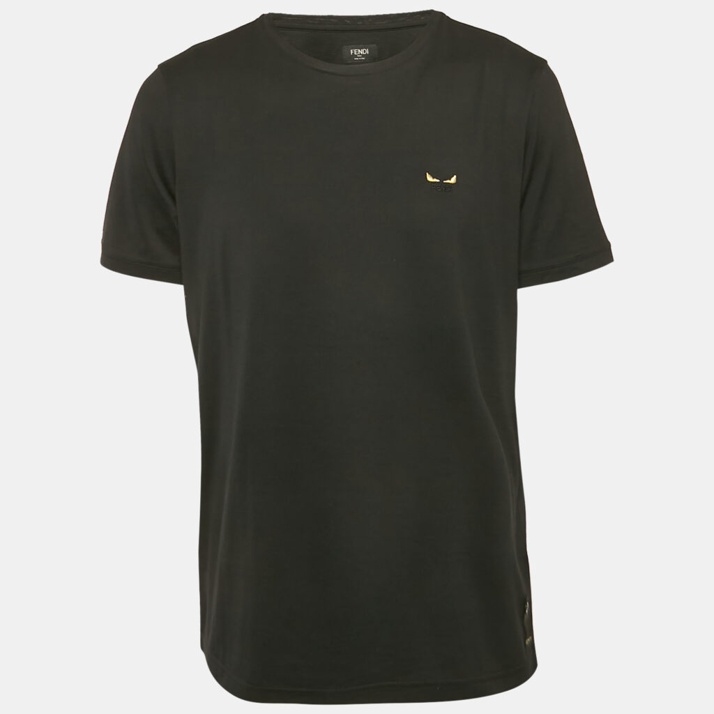 Fendi Black Monster Eyes Embroidered Jersey T-Shirt XL Fendi Black Monster Eyes Embroidered Jersey T-Shirt XL