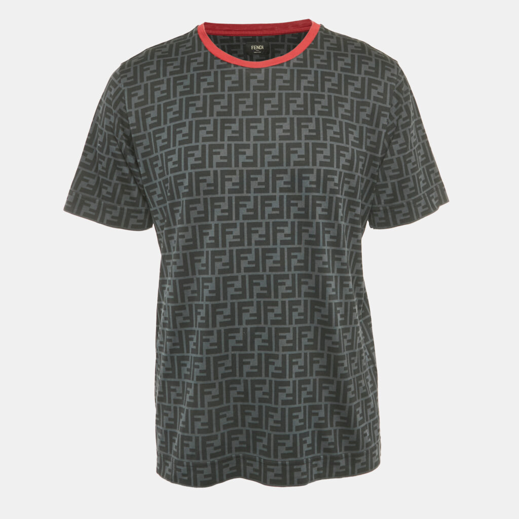 Fendi Green FF Print Cotton T-Shirt M