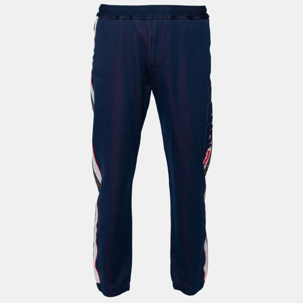 Fendi x Hey Reilly Blue Jersey Logo Tape Trimmed Trackpants L Fendi x Hey Reilly Blue Jersey Logo Tape Trimmed Trackpants L