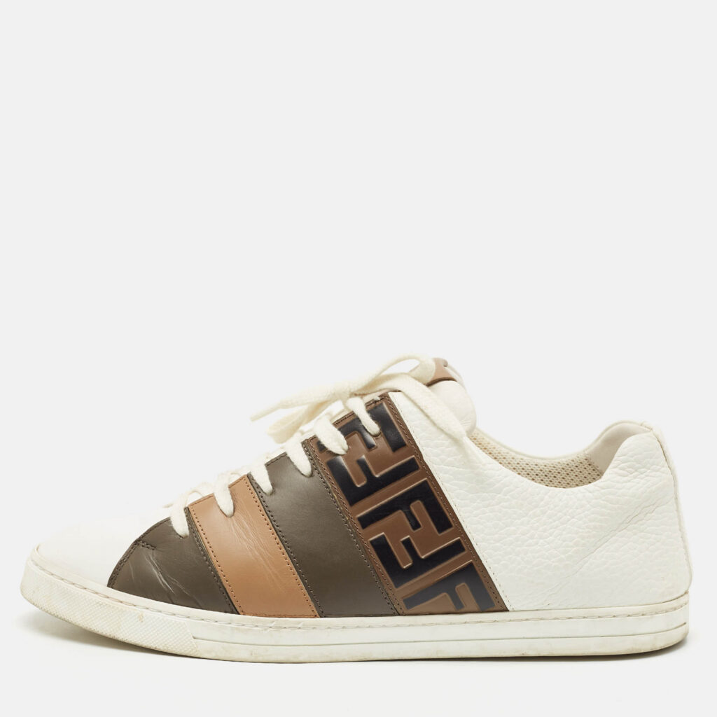 luxury-men-fendi-used-shoes-p1178684-010-1.jpg Fendi Multicolor Leather Forever Fendi Reloaded Sneakers Size 42