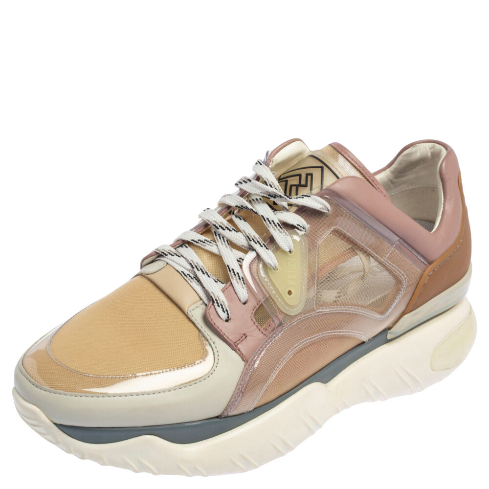 Fendi Multicolor Leather And Mesh Lace Up Sneakers Size 41 Fendi Multicolor Leather And Mesh Lace Up Sneakers Size 41